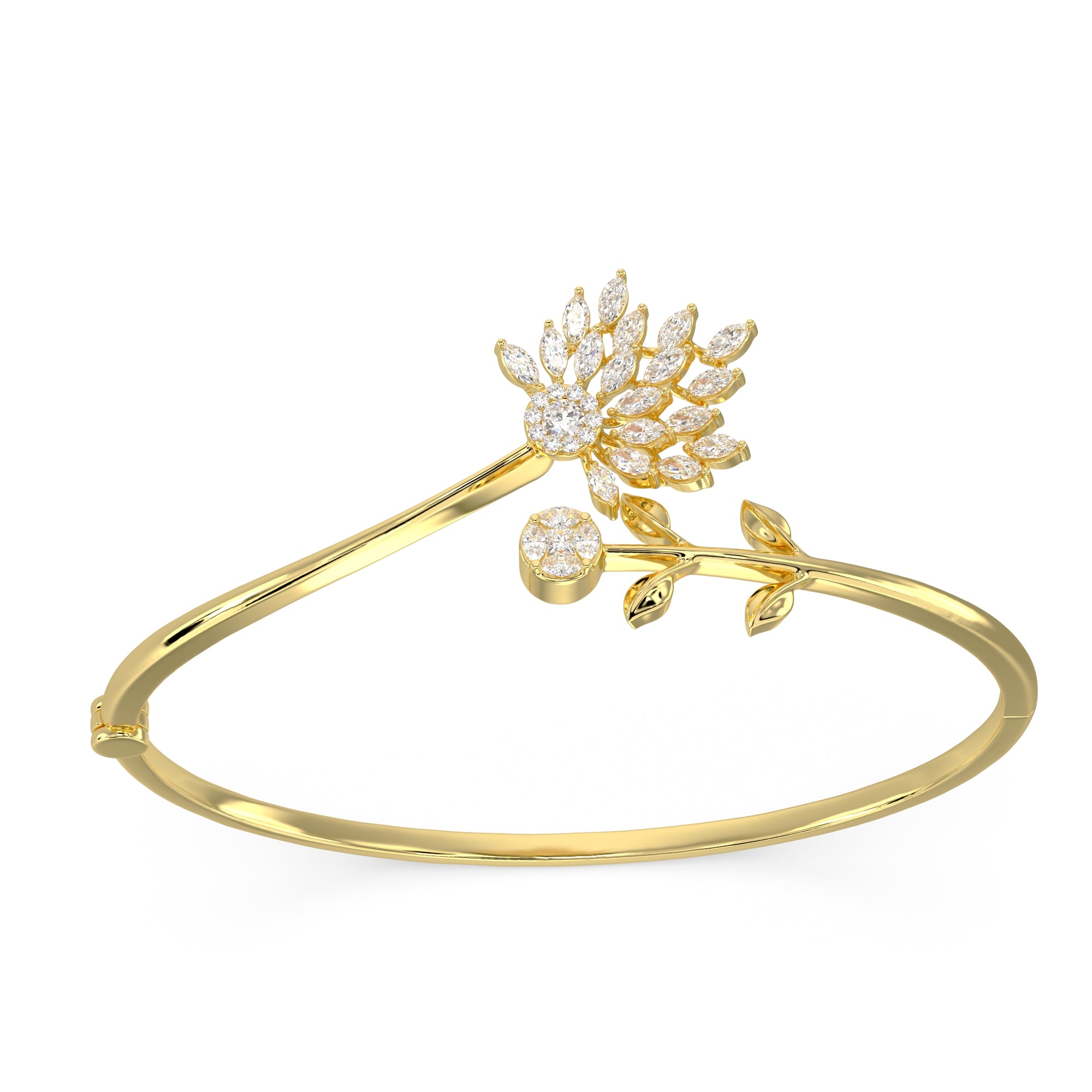 Silver Petal Embrace Bracelet