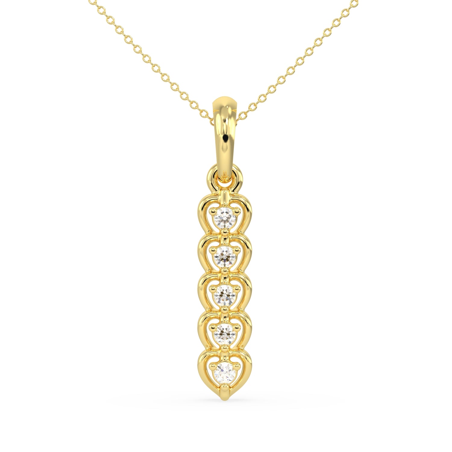 Golden Heartfall Pendant