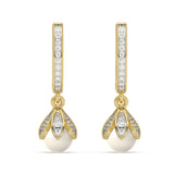 Lotus Pearl Drop Earrings