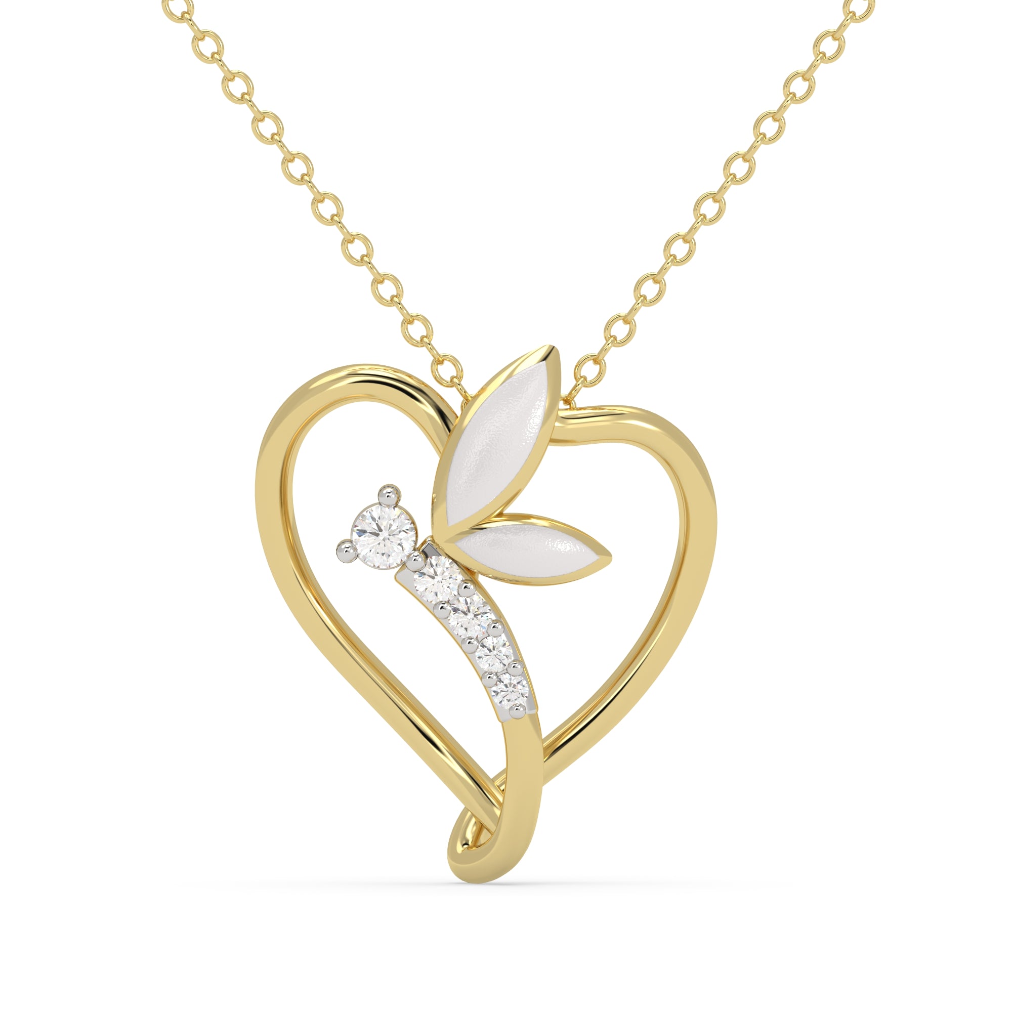 Fluttering Heart Butterfly Pendant