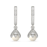 Lotus Pearl Drop Earrings