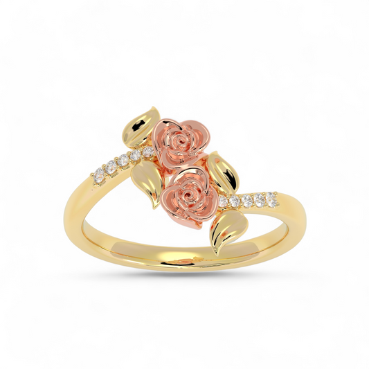 Twin Bloom Diamond Ring