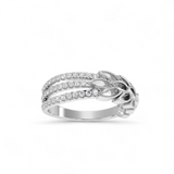 Tri-Flora Pavé Ring