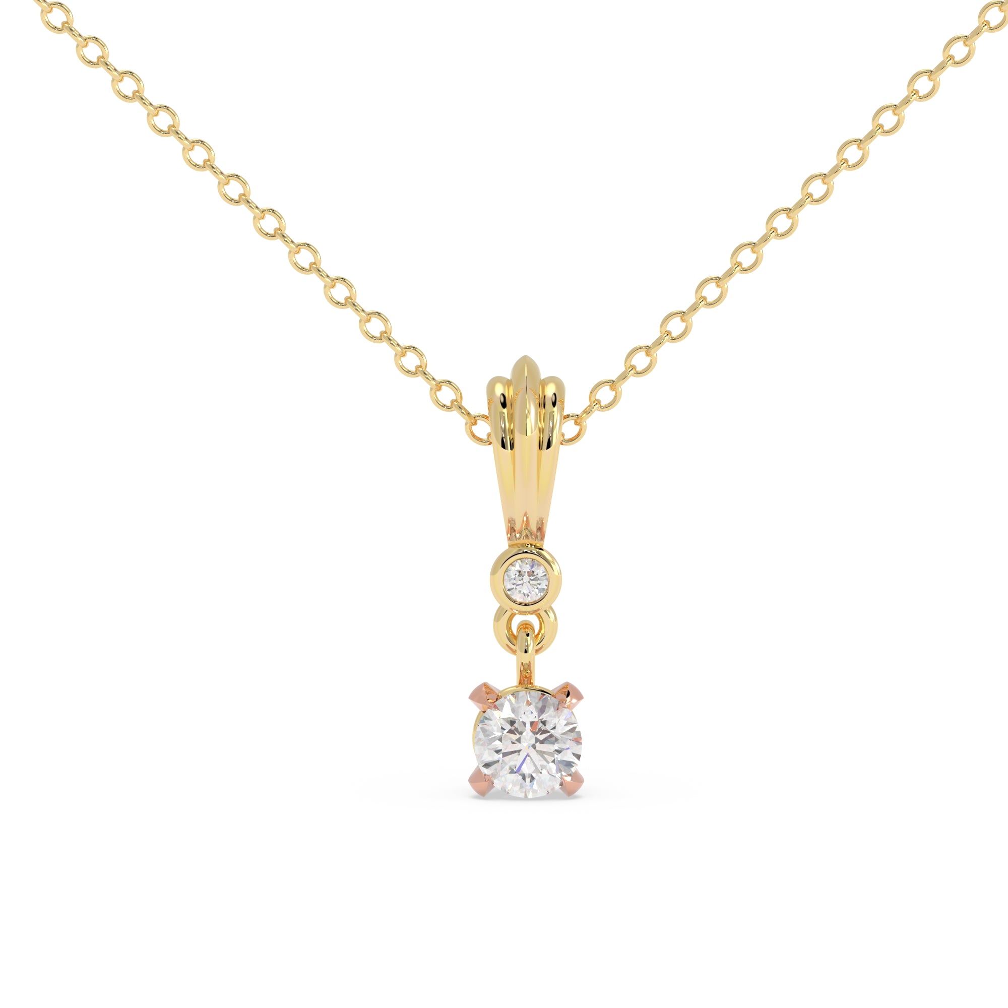 Classic Solitaire Drop Pendant