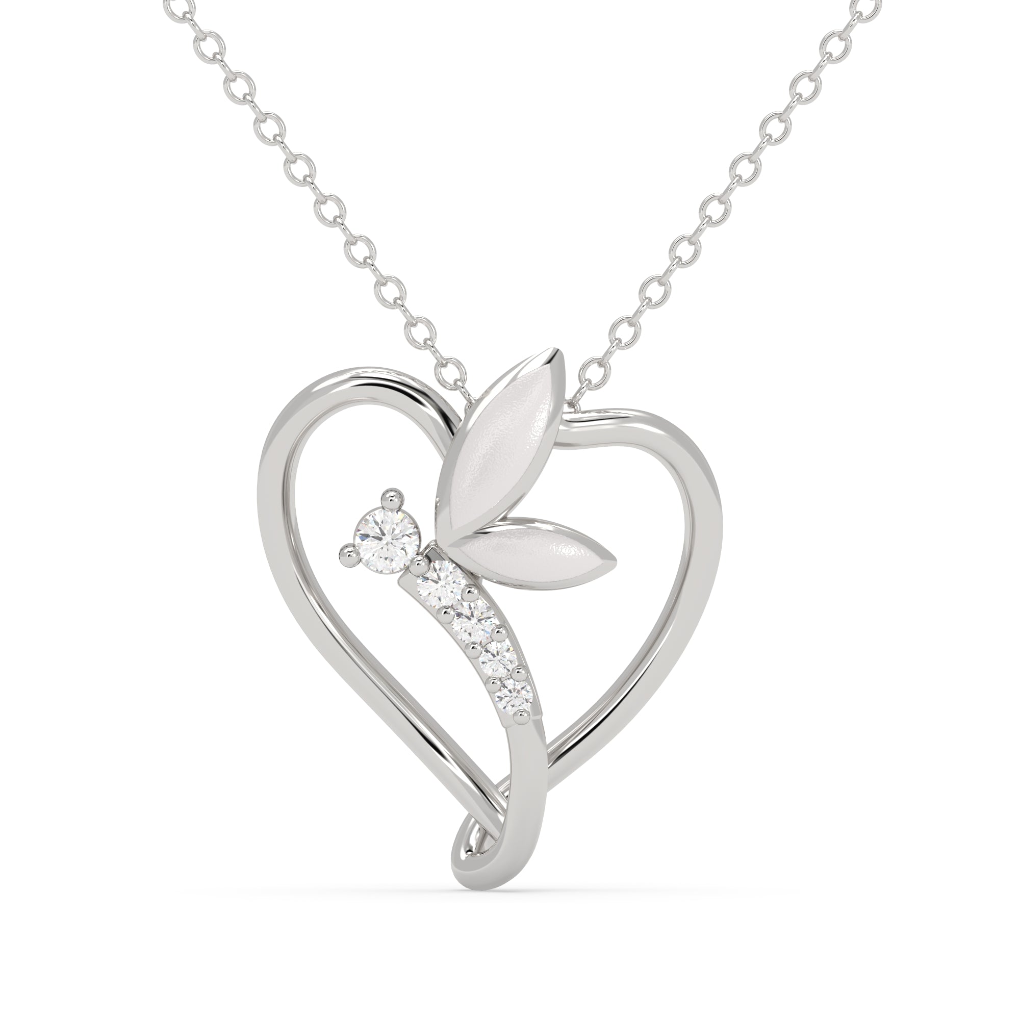 Fluttering Heart Butterfly Pendant