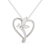 Fluttering Heart Butterfly Pendant