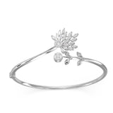 Silver Petal Embrace Bracelet
