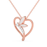 Fluttering Heart Butterfly Pendant