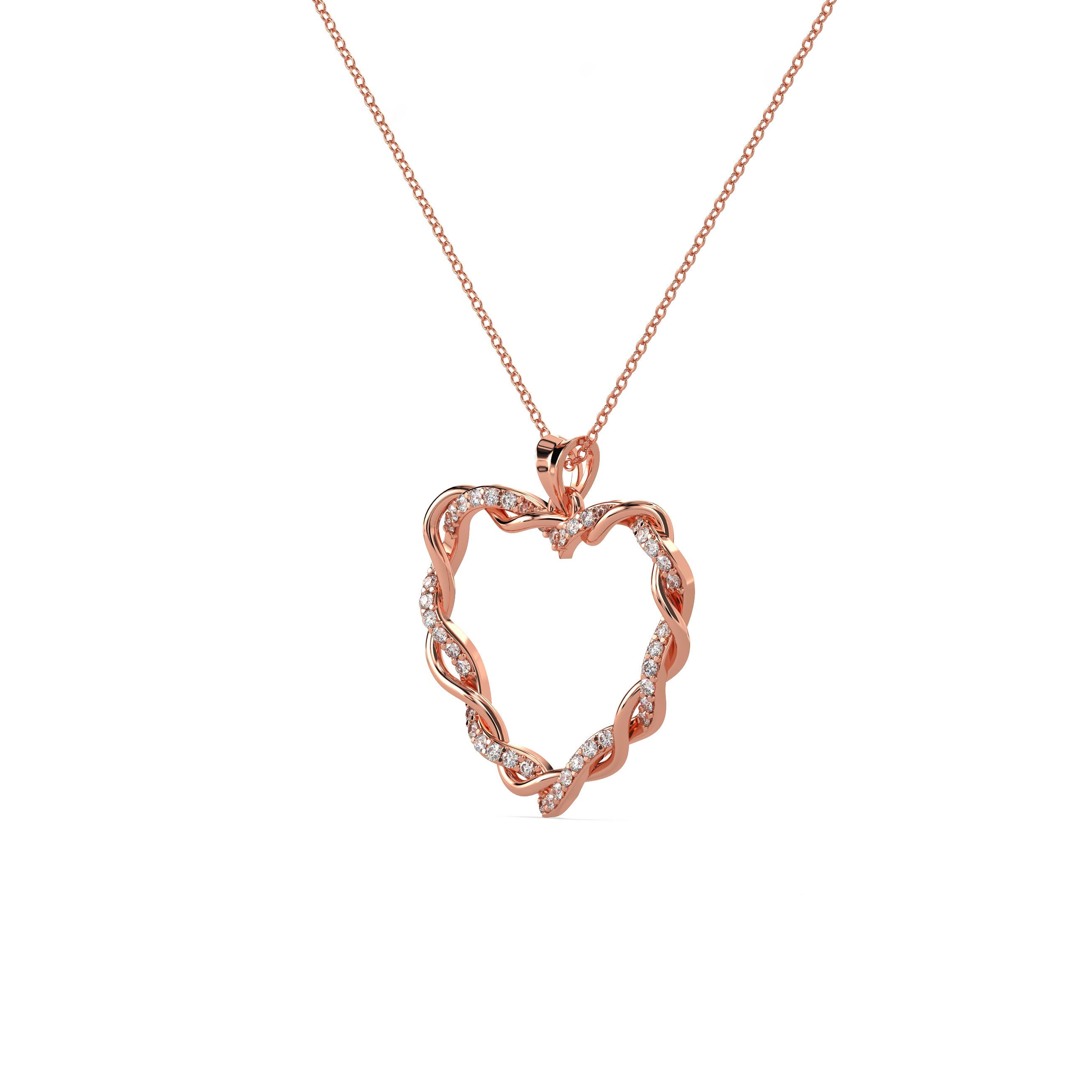 Twisted Heart Diamond Pendant