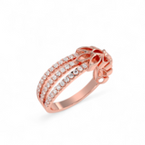 Tri-Flora Pavé Ring