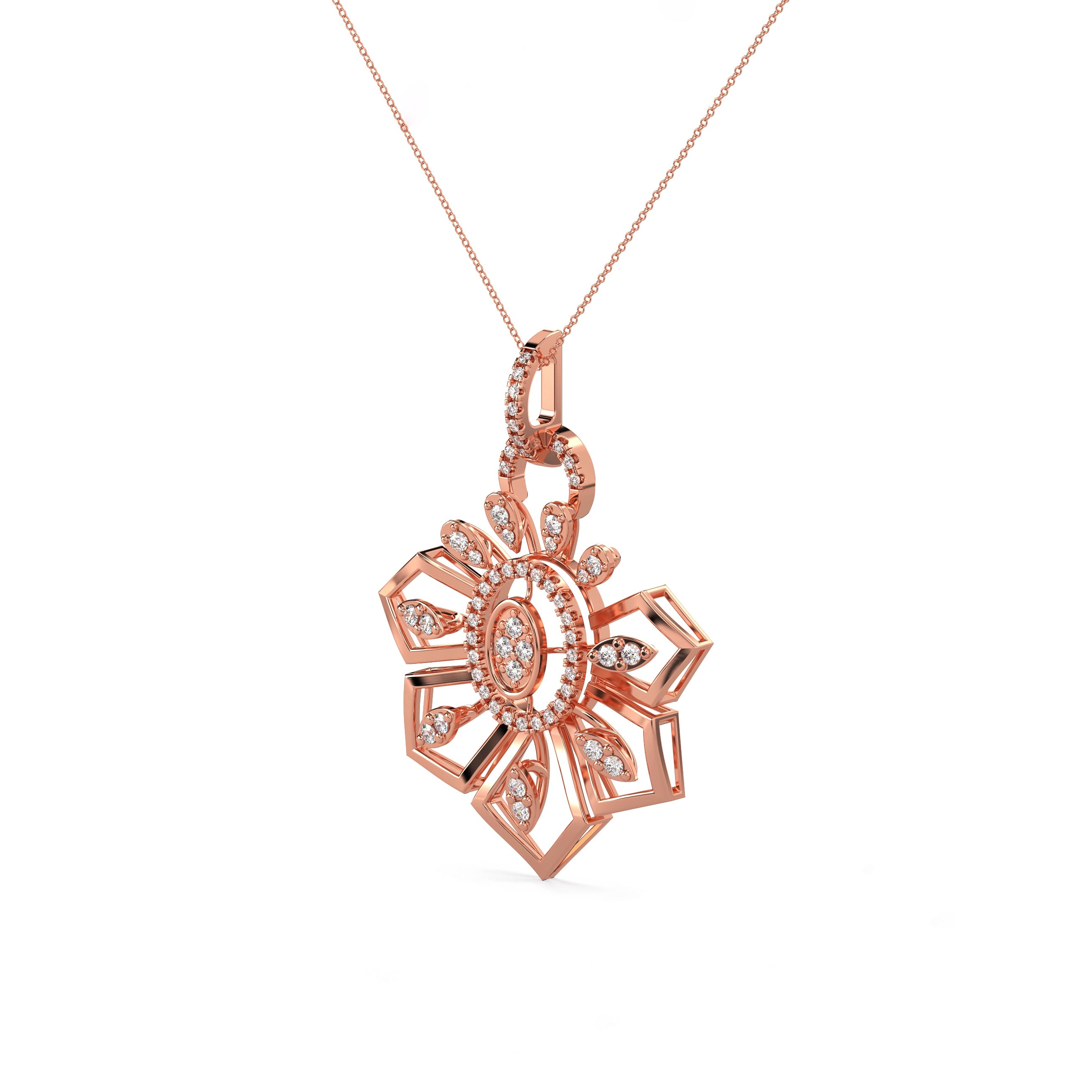 Regal Blossom Diamond Pendant