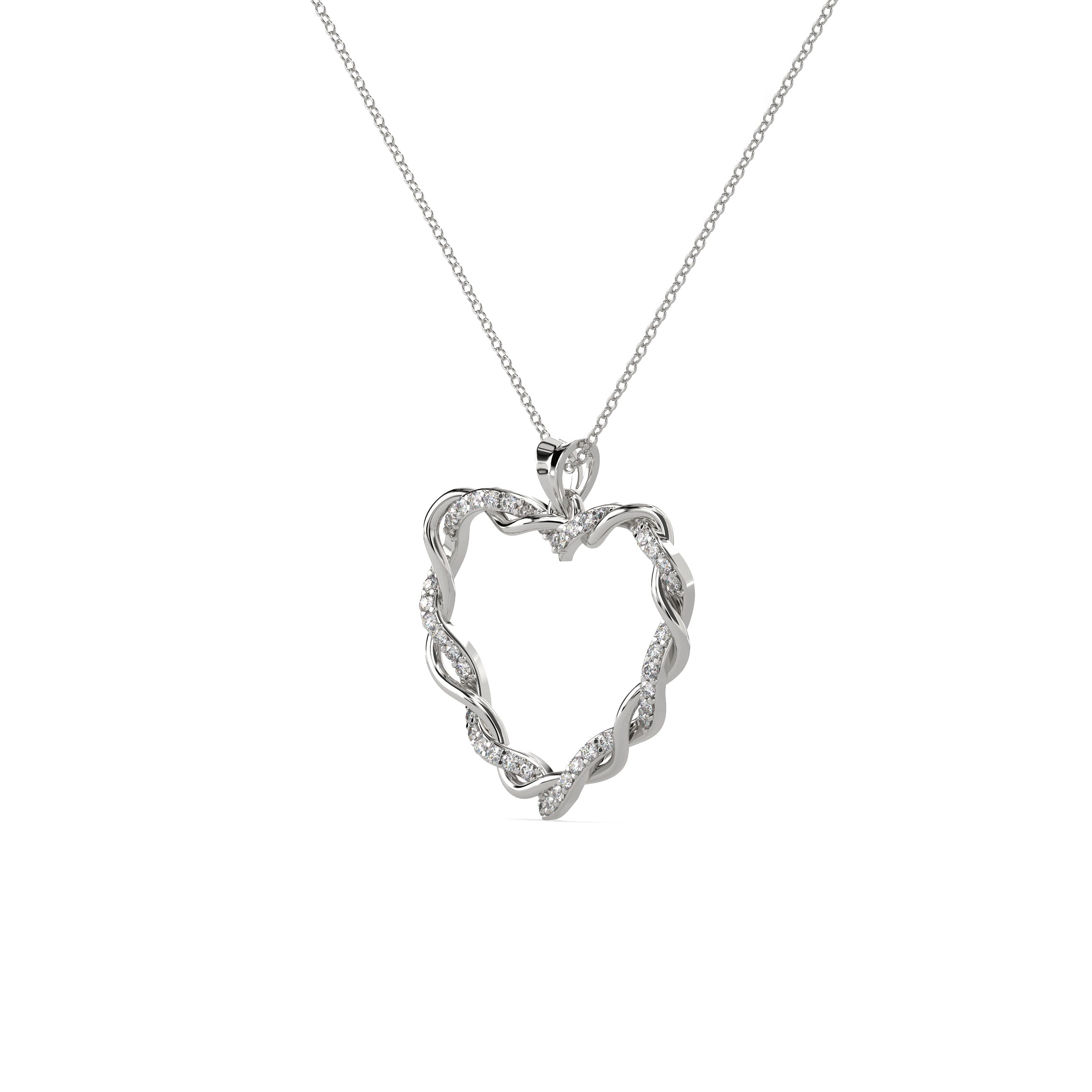 Twisted Heart Diamond Pendant