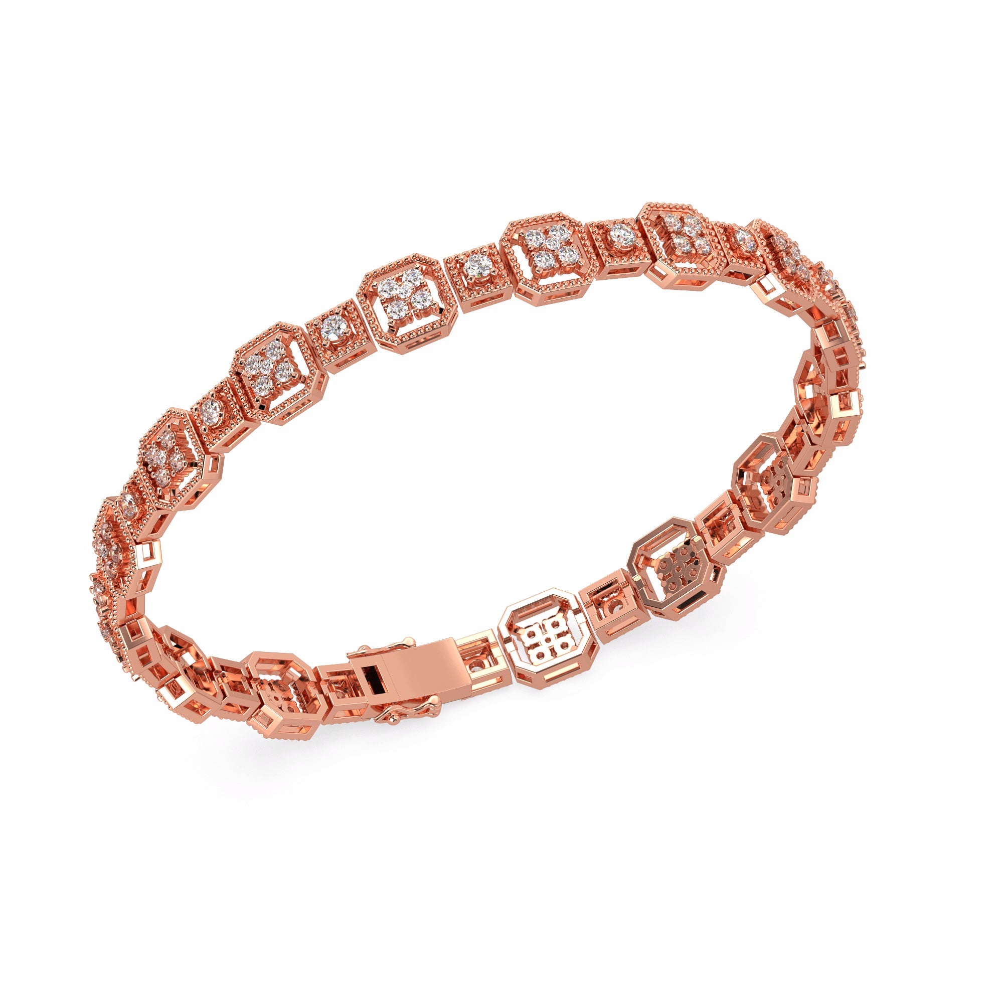 Golden Hex Diamond Bracelet