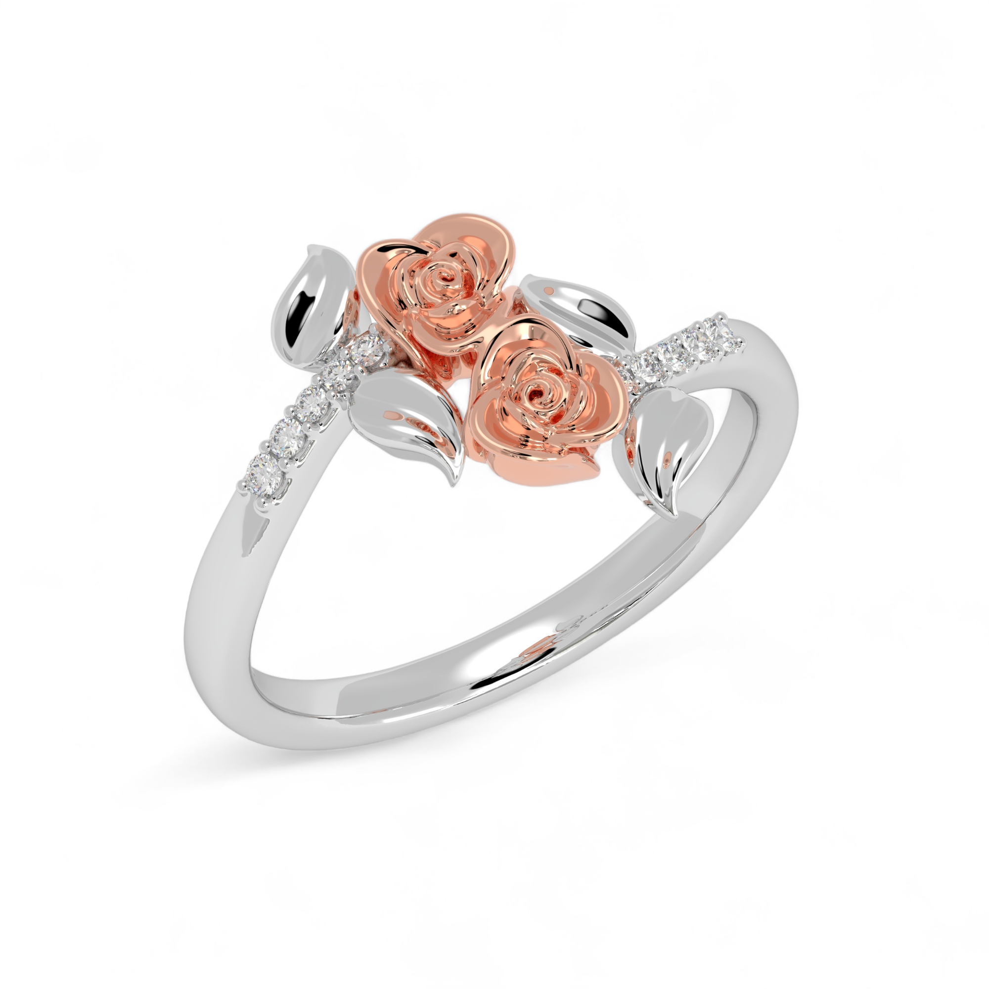 Twin Bloom Diamond Ring