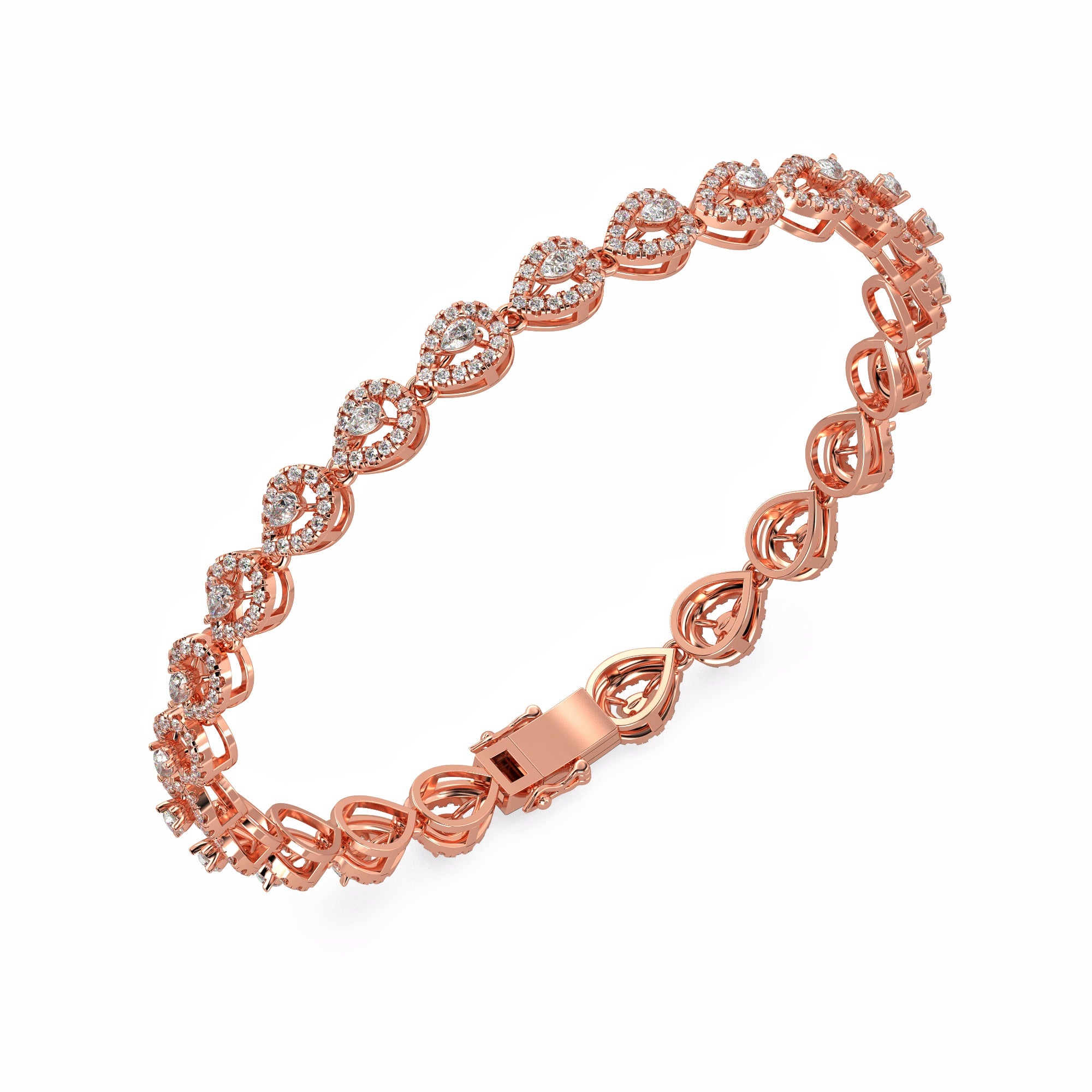 Rose Teardrop Diamond Bracelet