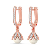 Lotus Pearl Drop Earrings