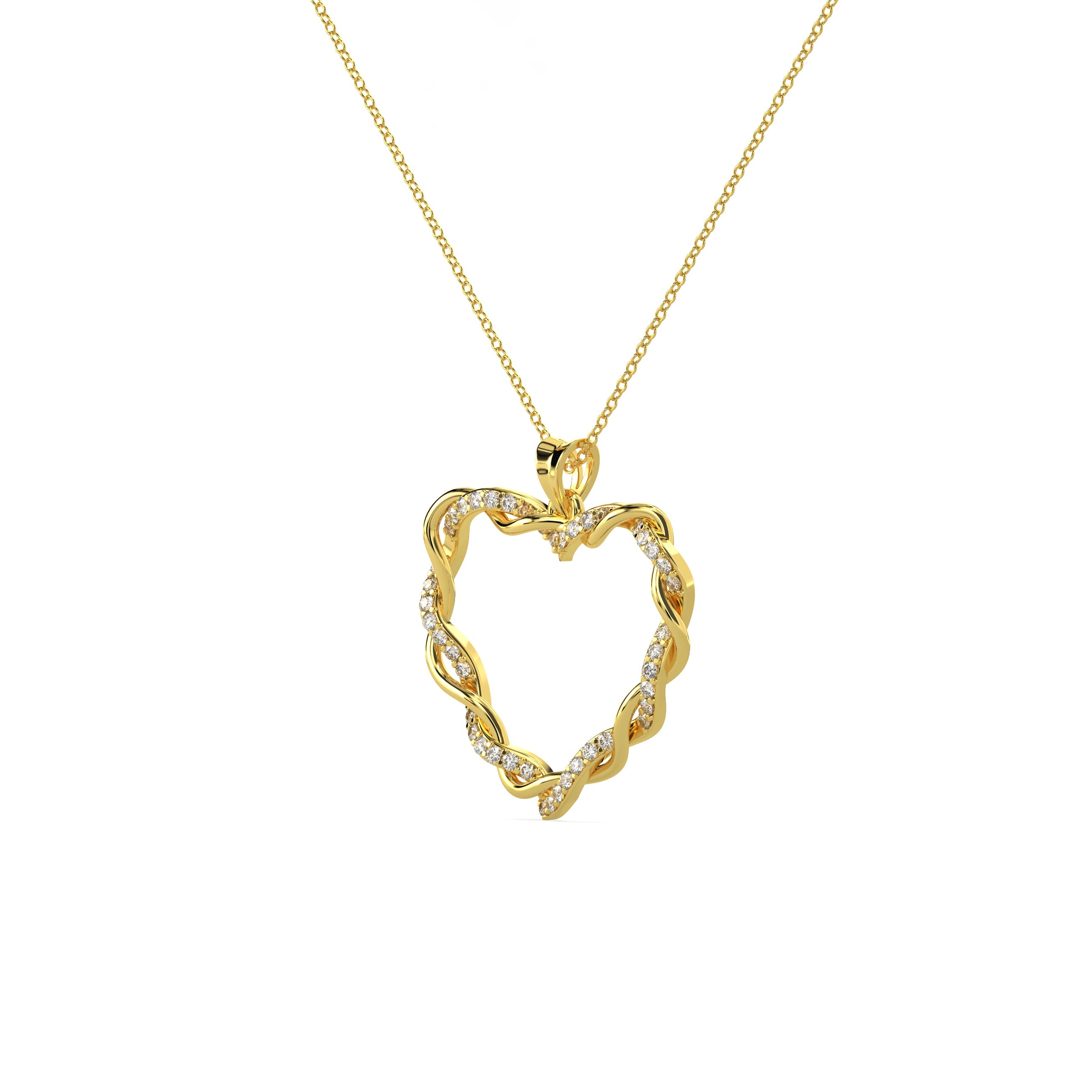 Twisted Heart Diamond Pendant