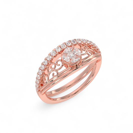 Regal Filigree Halo Ring