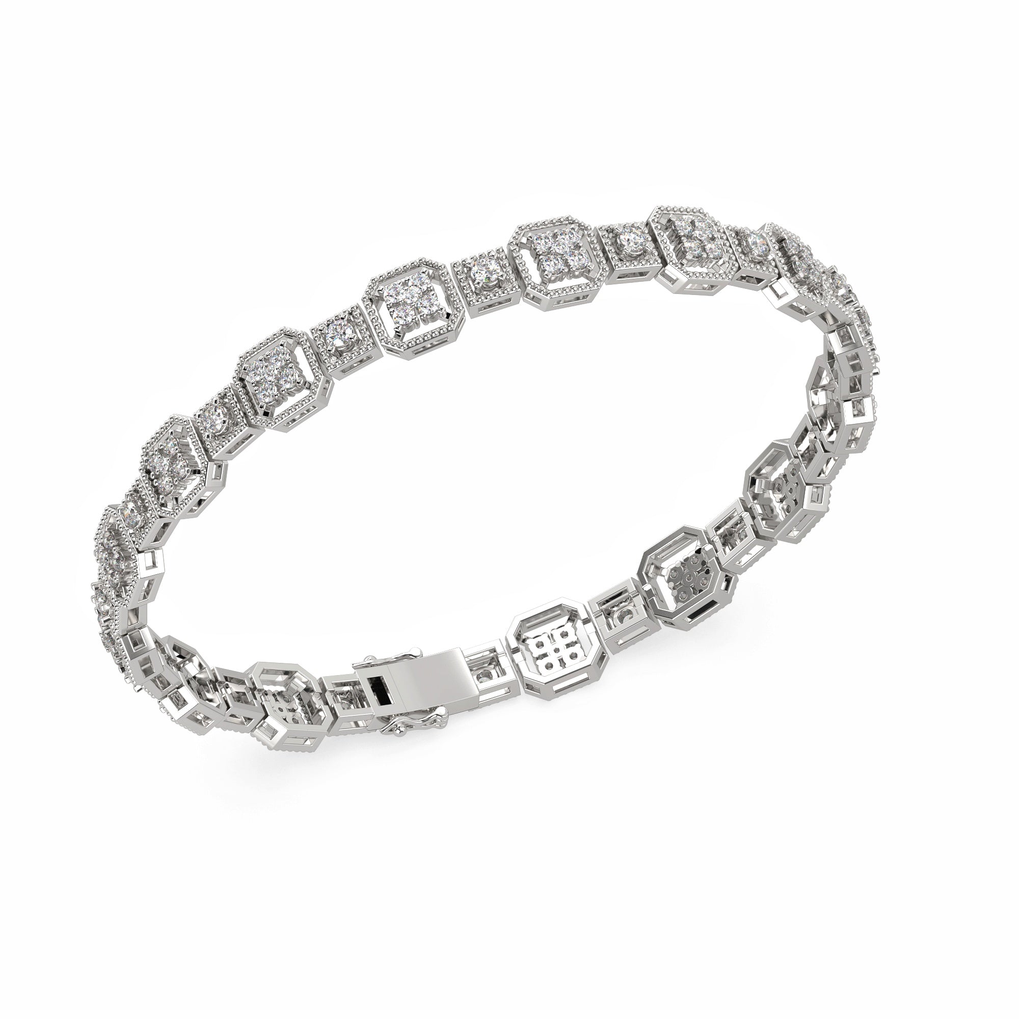 Golden Hex Diamond Bracelet