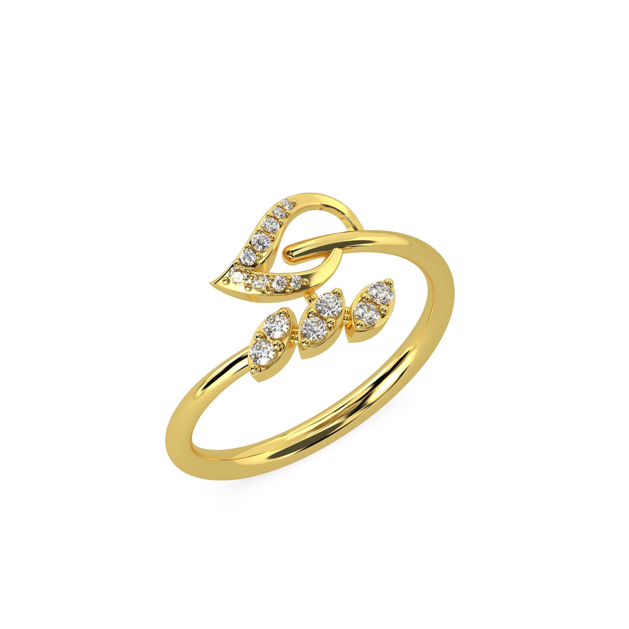 Leafy Vine Diamond Ring