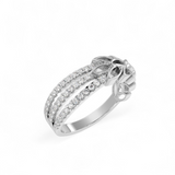 Tri-Flora Pavé Ring