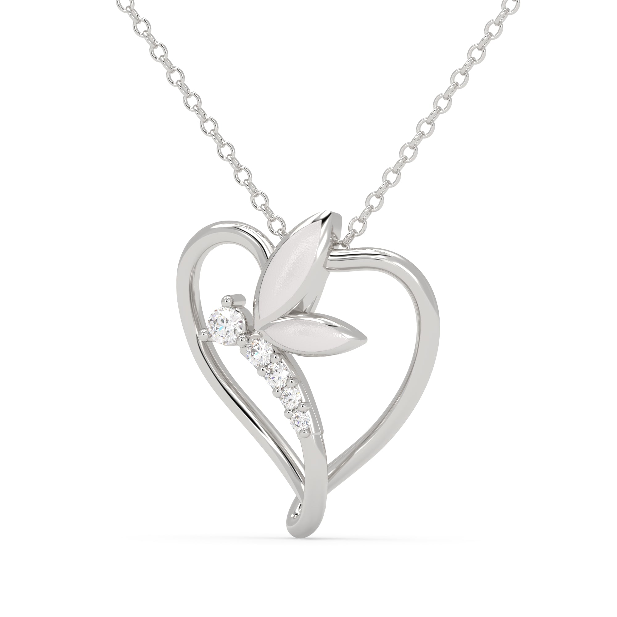 Fluttering Heart Butterfly Pendant