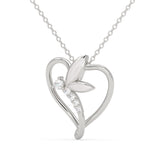 Fluttering Heart Butterfly Pendant