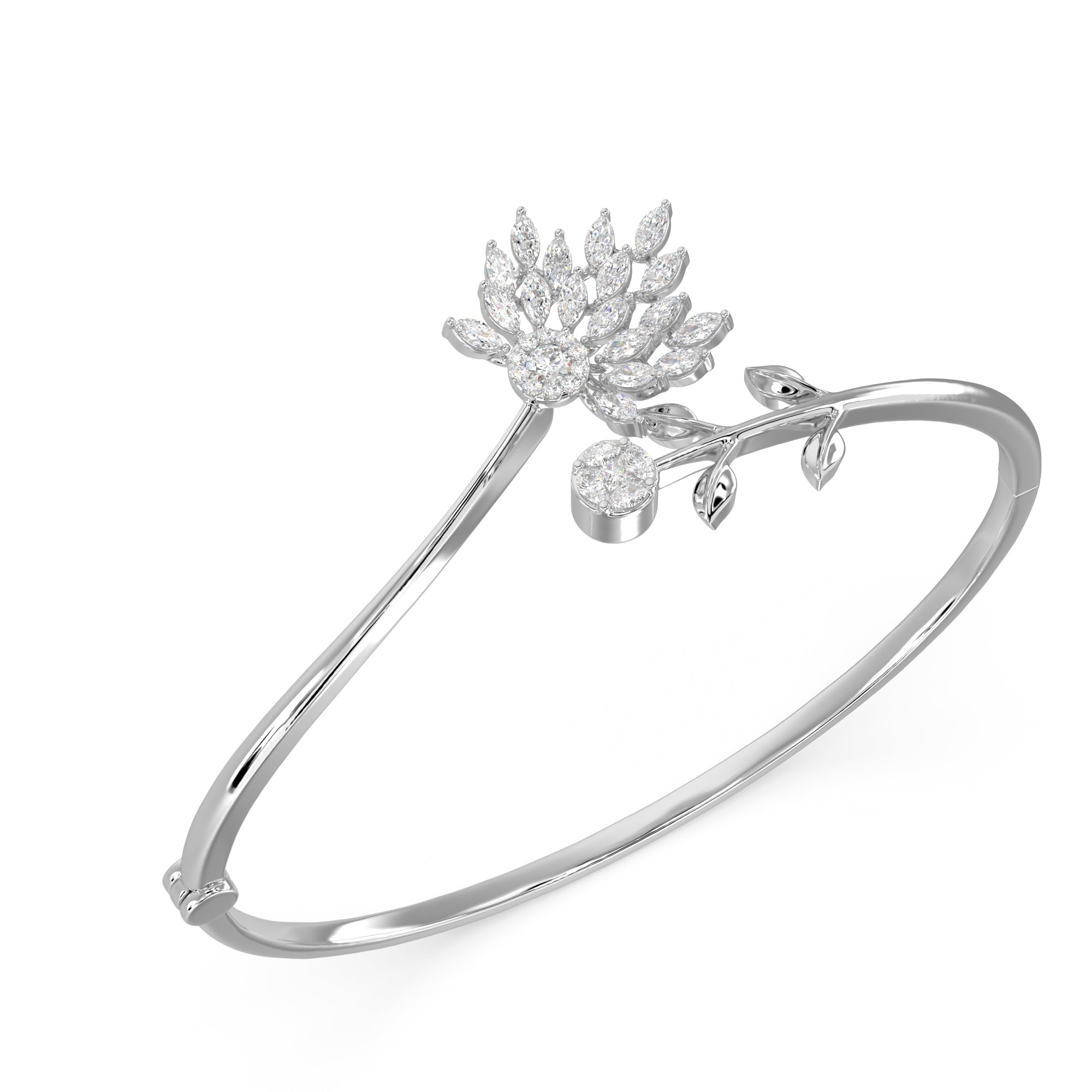 Silver Petal Embrace Bracelet