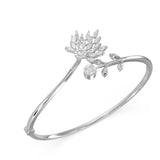 Silver Petal Embrace Bracelet