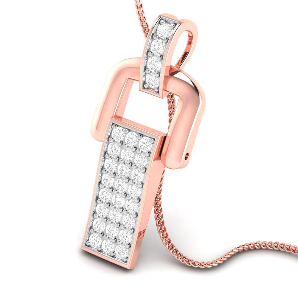 Modern Link Diamond Pendant