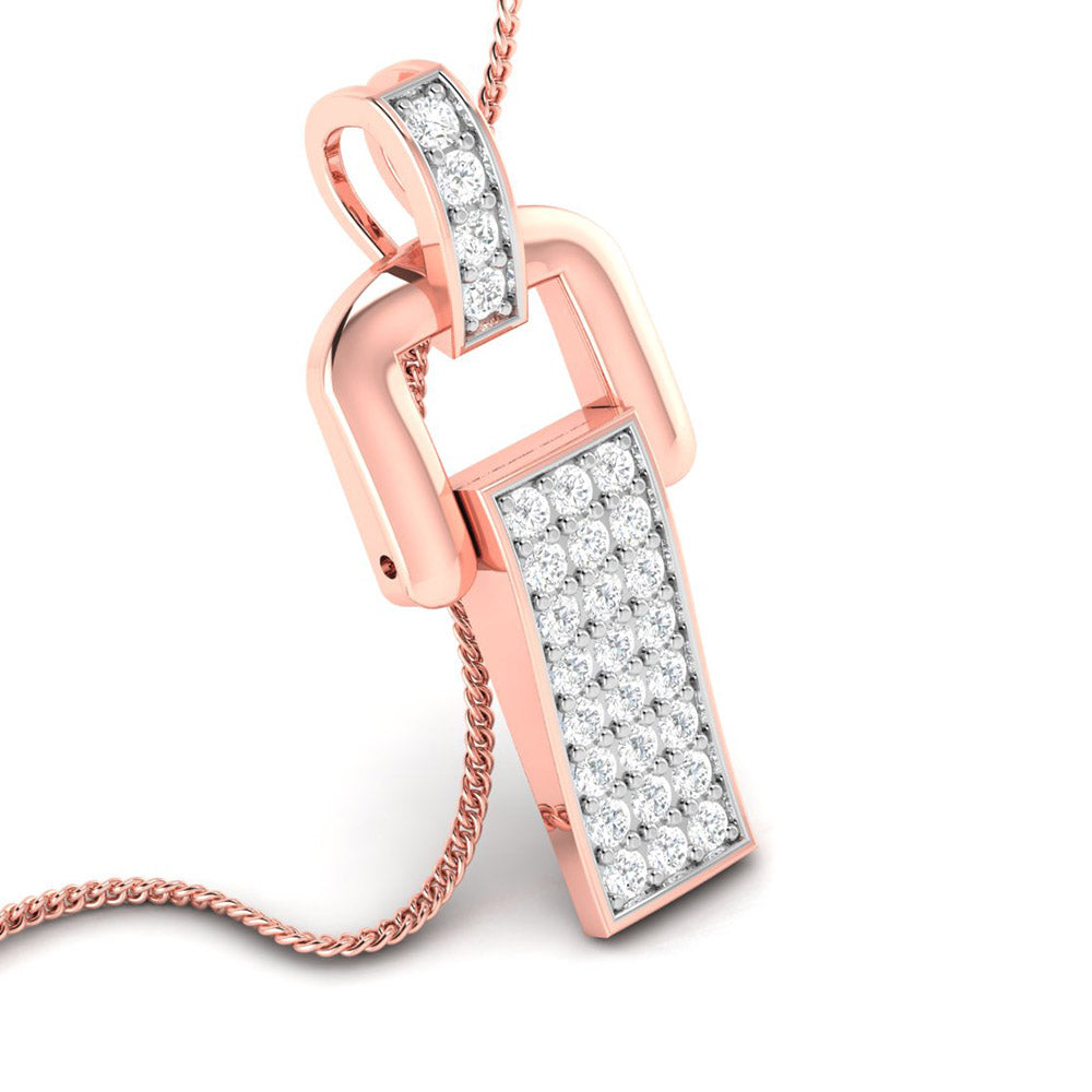 Modern Link Diamond Pendant