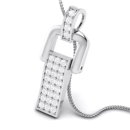 Modern Link Diamond Pendant