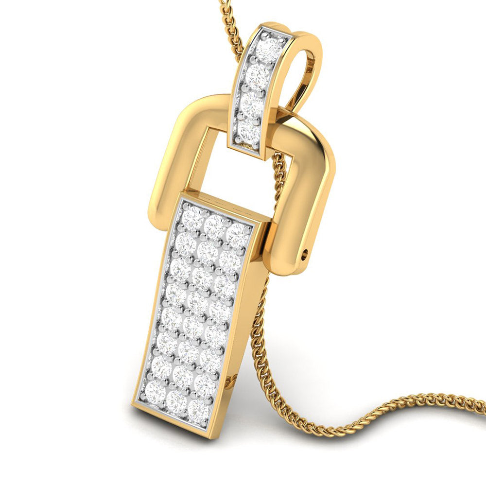 Modern Link Diamond Pendant