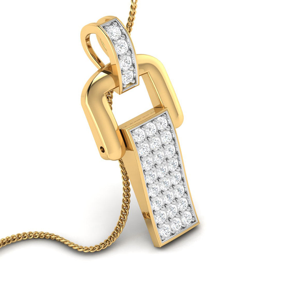 Modern Link Diamond Pendant
