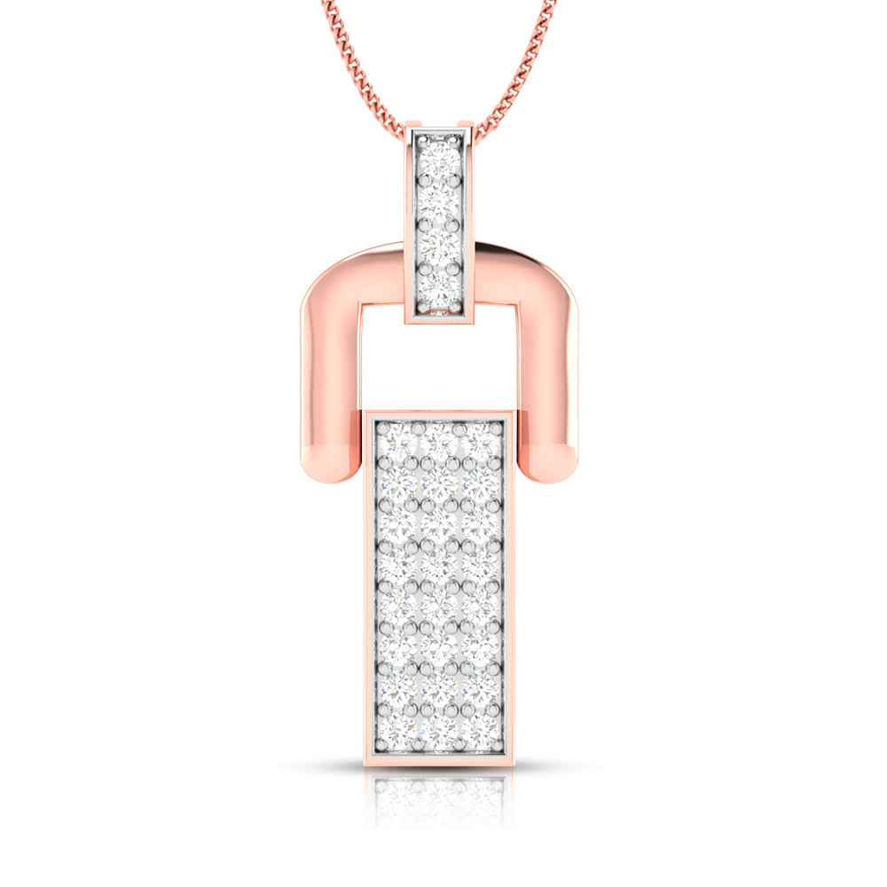 Modern Link Diamond Pendant