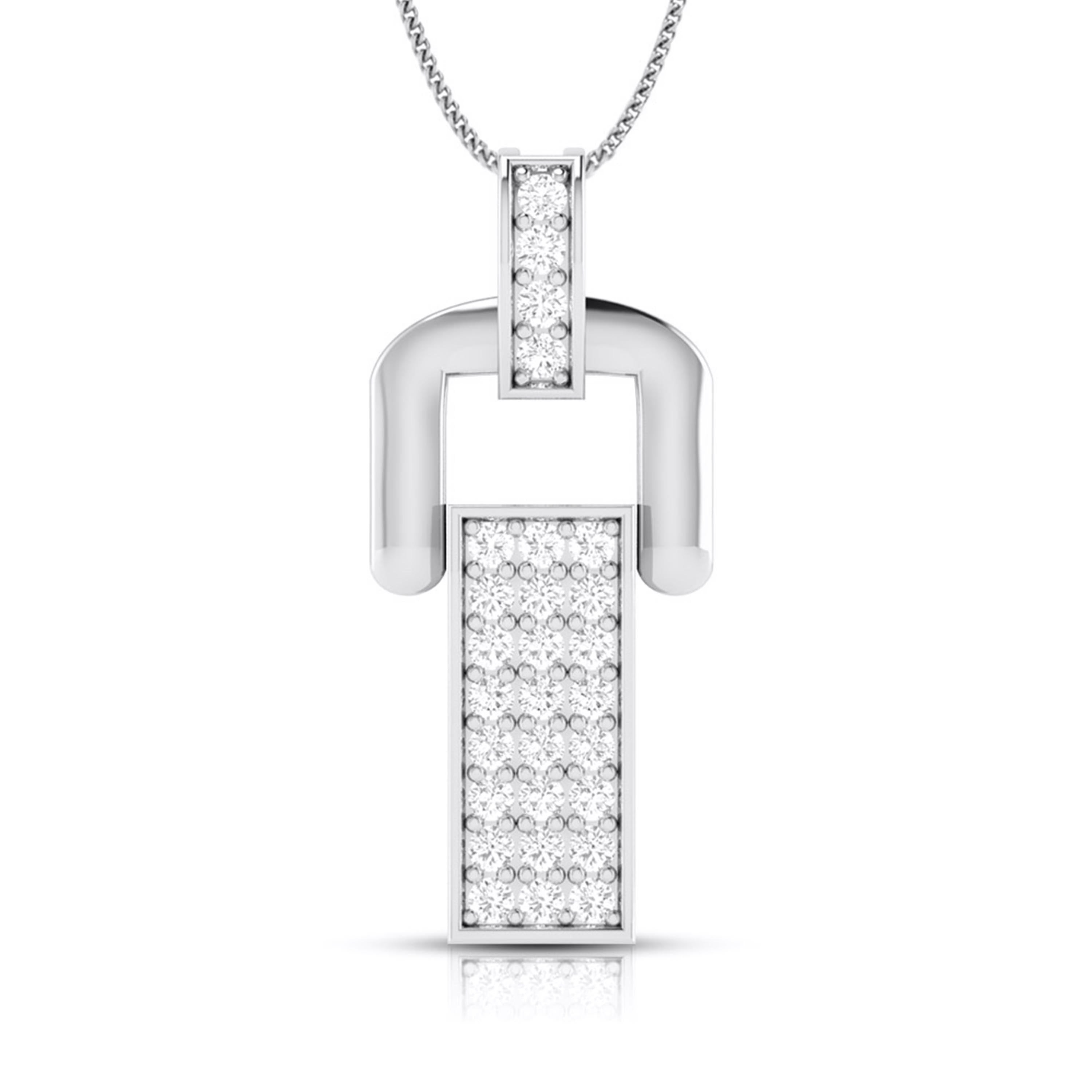 Modern Link Diamond Pendant