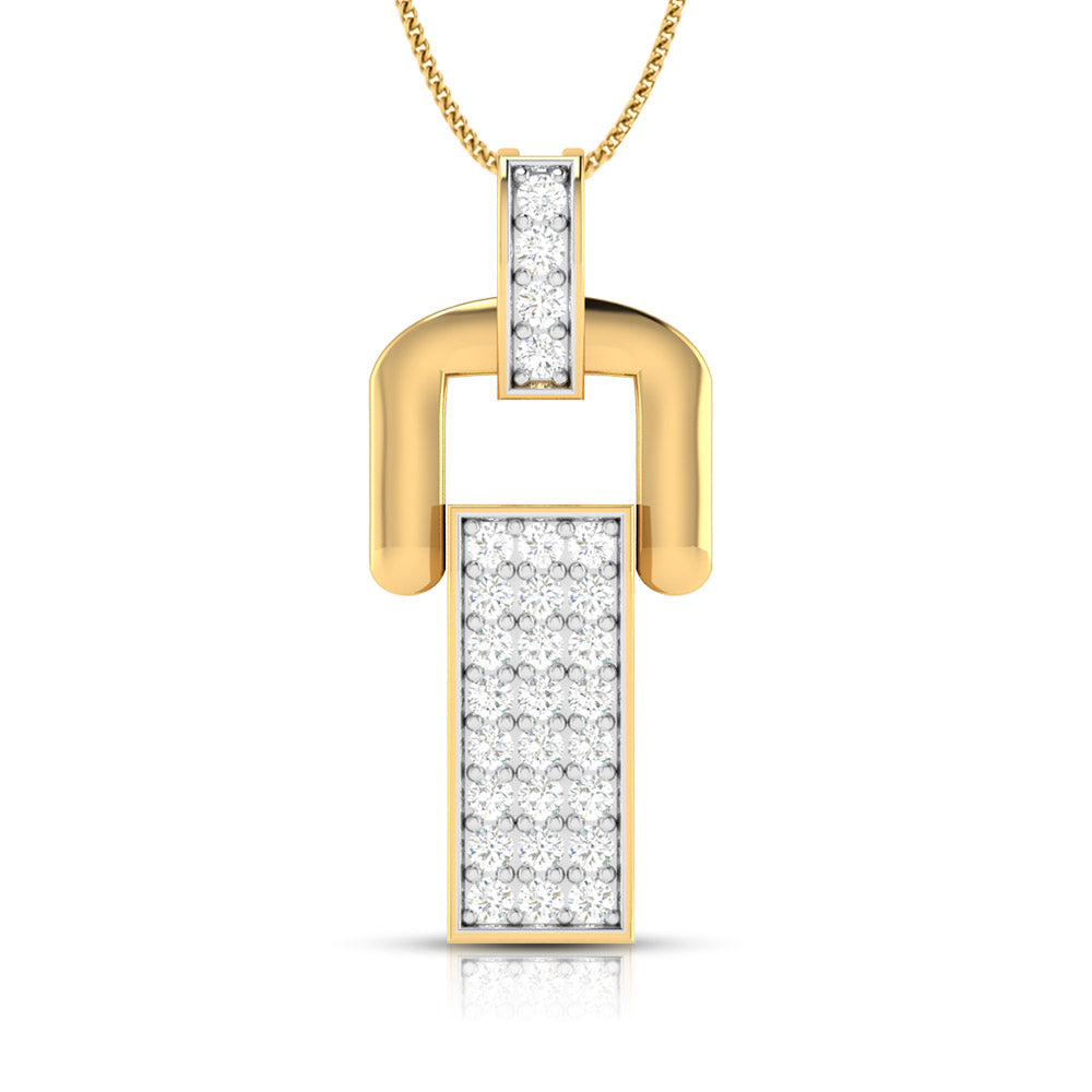 Modern Link Diamond Pendant