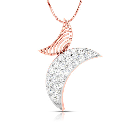 Celestial Crescent Diamond Pendant