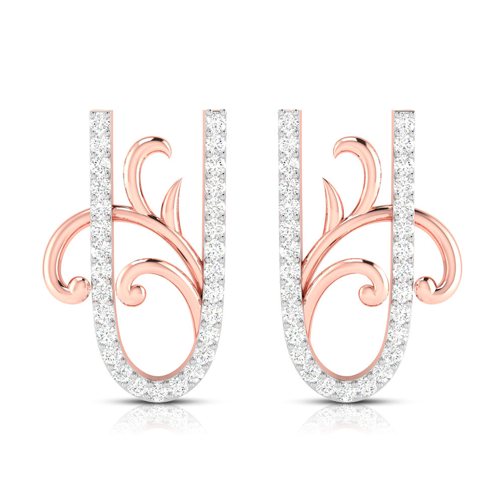 Ornate Vine Diamond Earrings