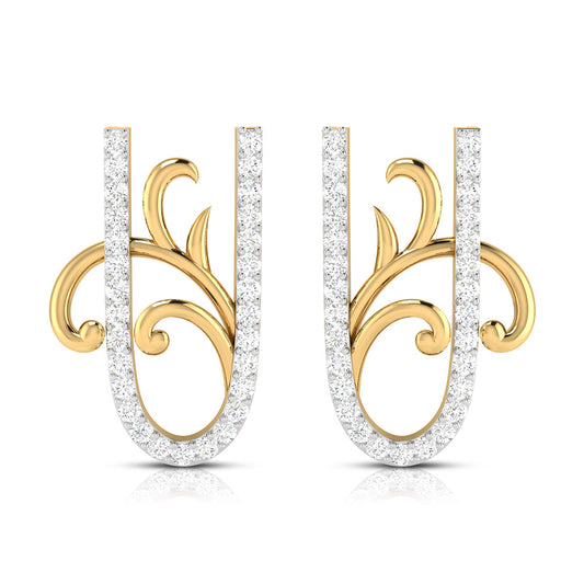 Ornate Vine Diamond Earrings