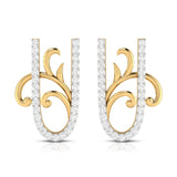 Ornate Vine Diamond Earrings