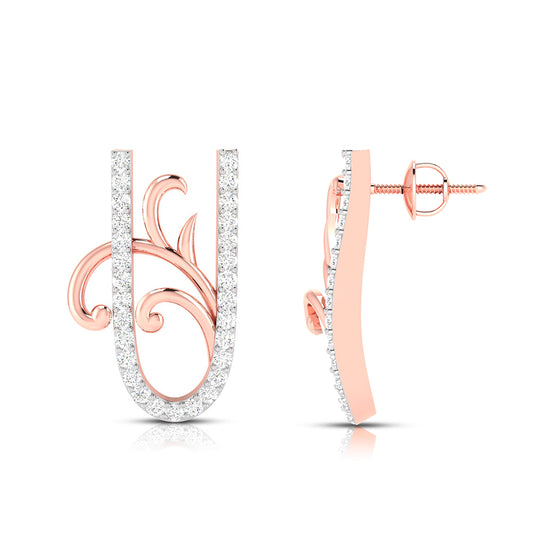 Ornate Vine Diamond Earrings
