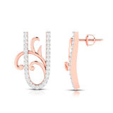 Ornate Vine Diamond Earrings