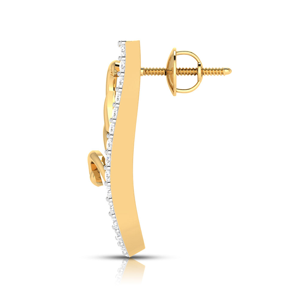Ornate Vine Diamond Earrings