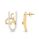 Ornate Vine Diamond Earrings