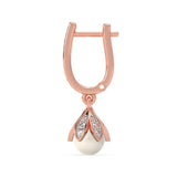 Lotus Pearl Drop Earrings