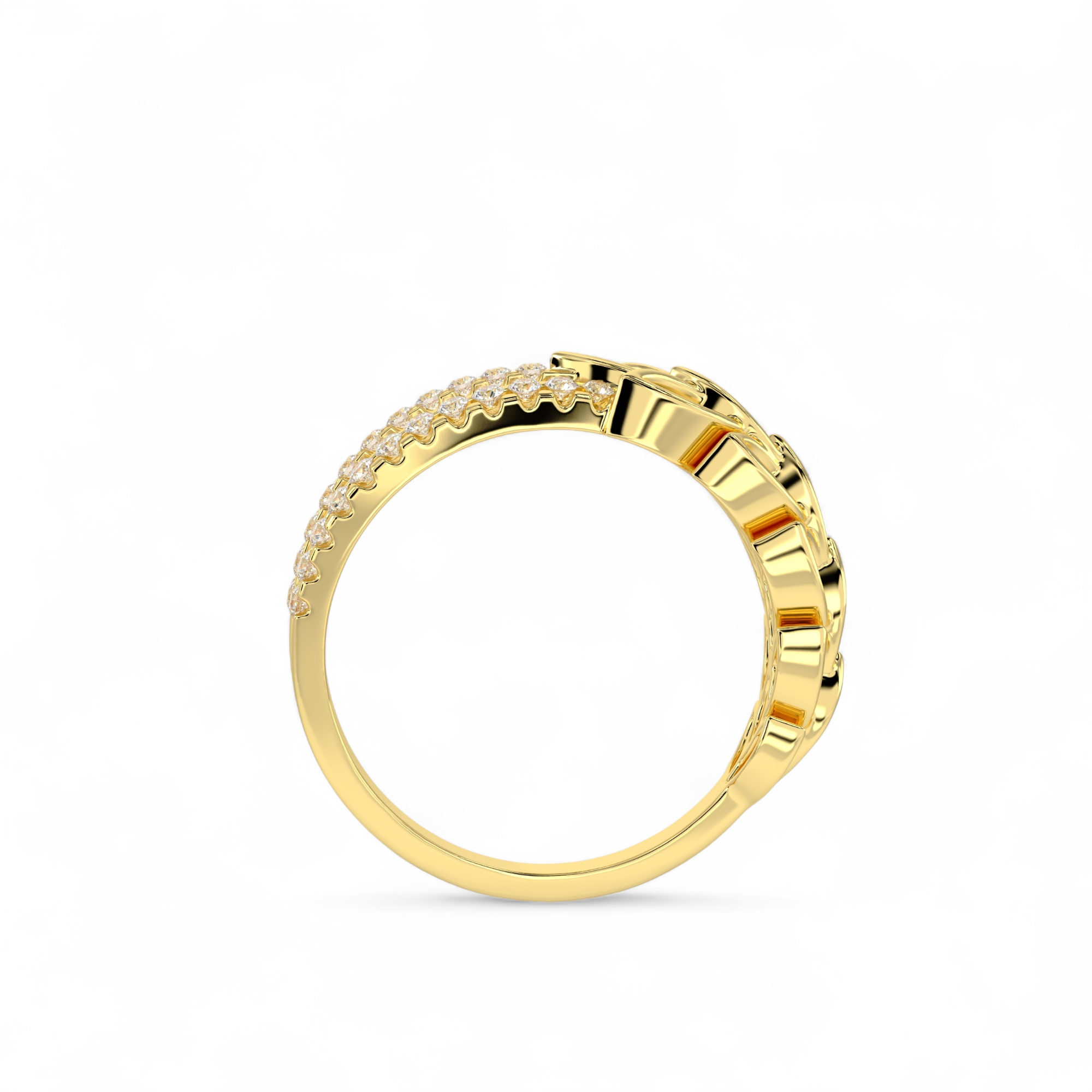 Tri-Flora Pavé Ring