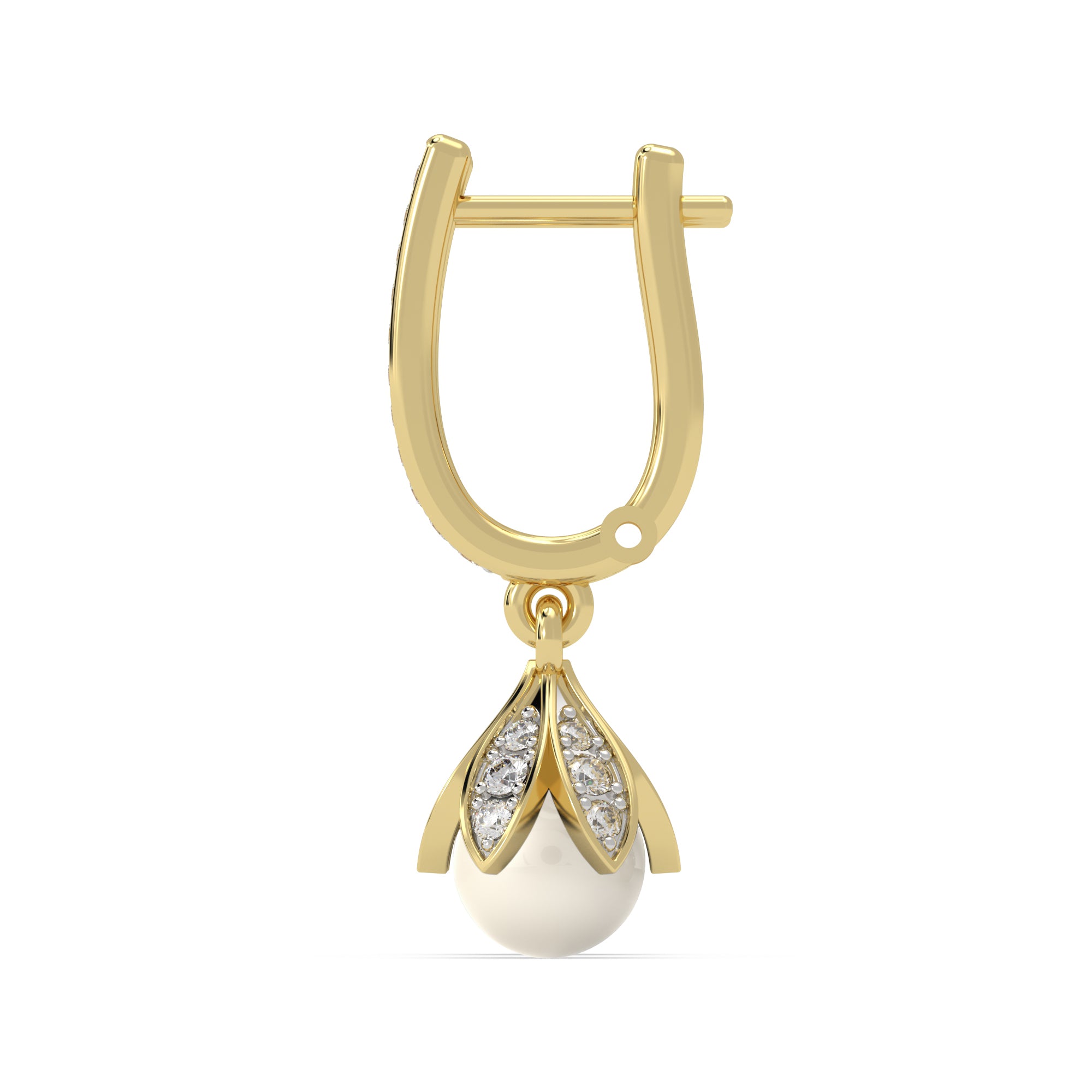 Lotus Pearl Drop Earrings