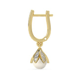 Lotus Pearl Drop Earrings