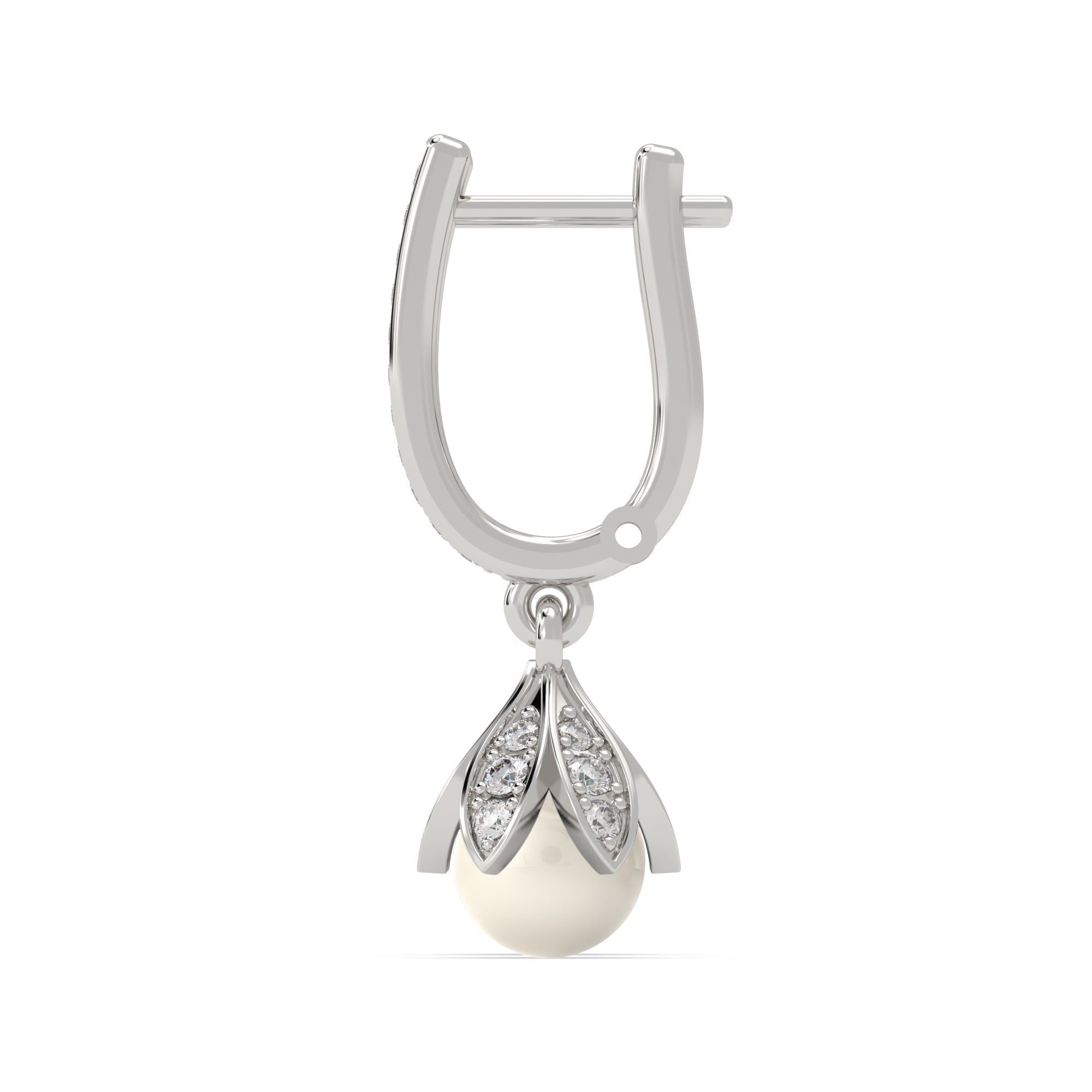 Lotus Pearl Drop Earrings